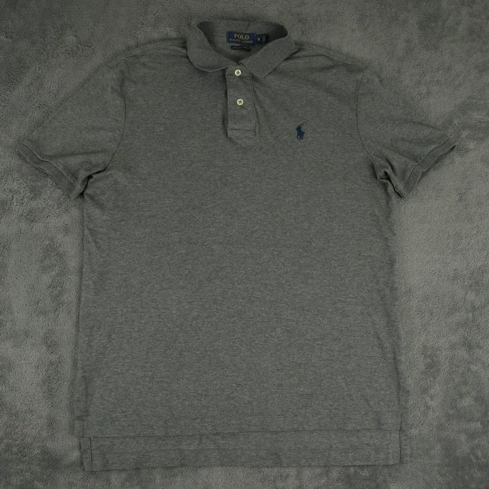 Polo Ralph Lauren Polo Shirt Mens S Gray Pima Soft Touch Short Sleeve Pony Logo